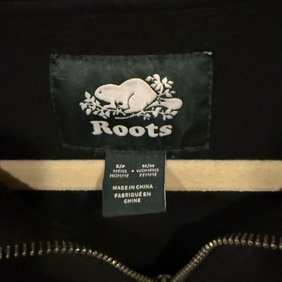 Roots Black Men’s Sweater/ Quarter Ziop - Picture 3 of 3